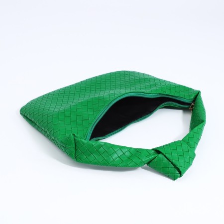 Baget bag with zipper, green color-4