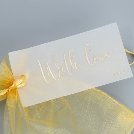 Bag Gift Organza Gold "Gift", with a nameplate, 10 x 12 cm +/- 1.5 cm-4