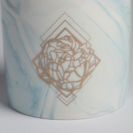 Kashpo ceramic with embossing, pot "Geometry", 8 x 7.5 cm-5