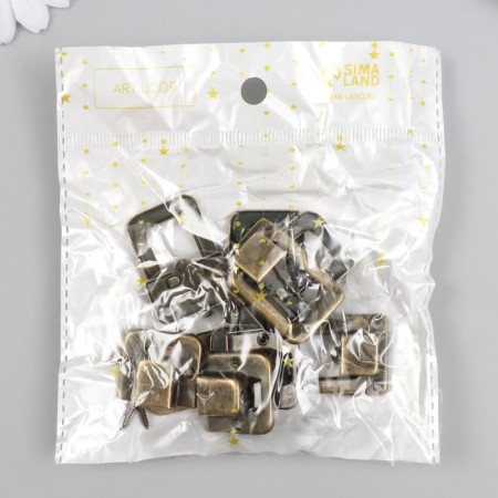 Castle metal for bronze casket + nails. set 5 pcs 3.6x2.5 cm-5
