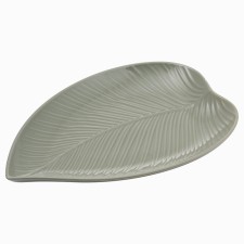 Serving dish Mason Cash in the Forest Leaf, 26x38 cm, the color is gray-green