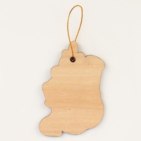 New Year's wooden pendant "New Year! Snowman and fox "with a scretch-layer-2