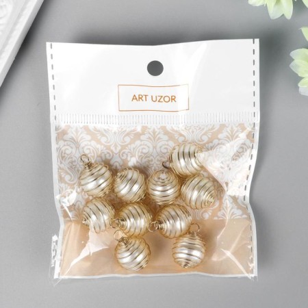 Decor for creativity Plastic "Pearl -pire with a loop" set 10 pcs d = 1.3 cm-2