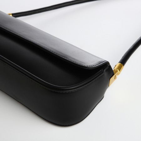 Female bag, baguette, on a magnet, black color-3