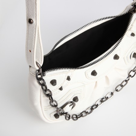 Bag Women's Cross-Bodi, with a zipper, white color-5