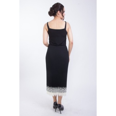 Women's dress, size 42, black color-4