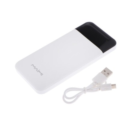 Maimi Mi3 external battery, 10,000 mAh, 2 USB, microUSB, type-C, display, 2.1 A, white-7