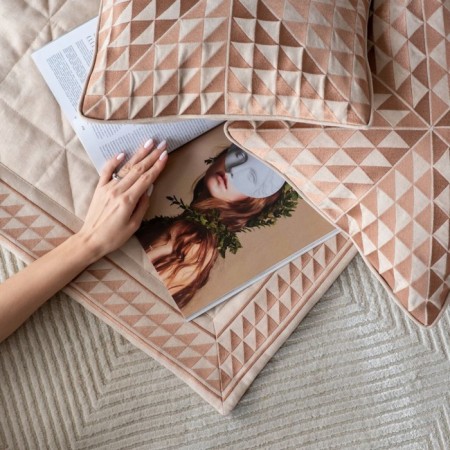 Cover with pillowcases "Dallas", size 230x250 cm, beige color-2