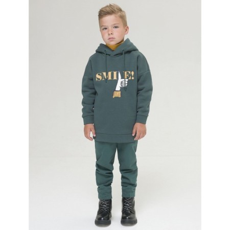 Sweatshirt for boys, height 92 cm, green color-4