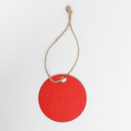 Cretaceous price tag Birk "Circle" on a rope, 3 pcs. in a set, 4.5 × 4.5 cm, red color-2