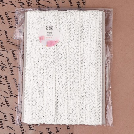 Knitted lace, 20 mm × 10 ± 1 m, white color-3