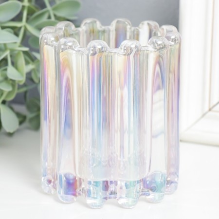 Glass "Blur" D-6.5 cm pearl 9x9x11 cm-1