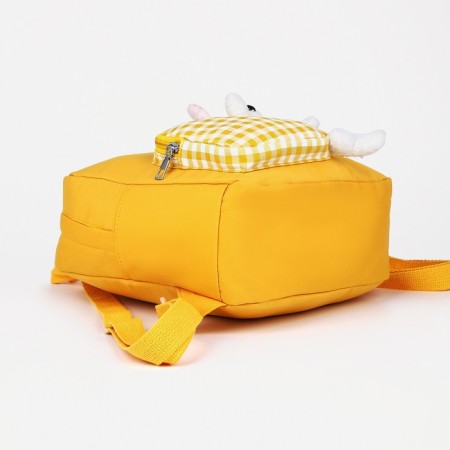 Baby backpack on lightning, 3 outer pockets, yellow color-6