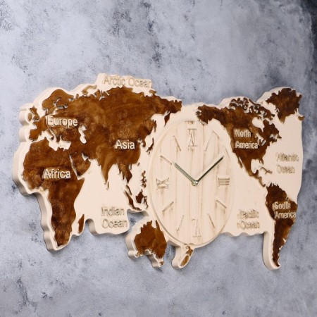 Wall clock, series: interior, "mainland", discrete move, 80 x 40 cm-1