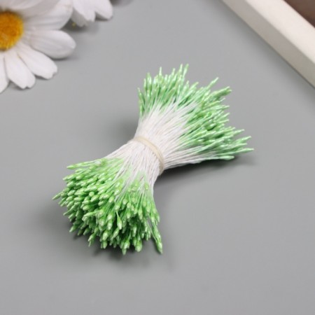 Stamens for artificial flowers gloss "risinki" Green set 360 pcs length 6 cm-1