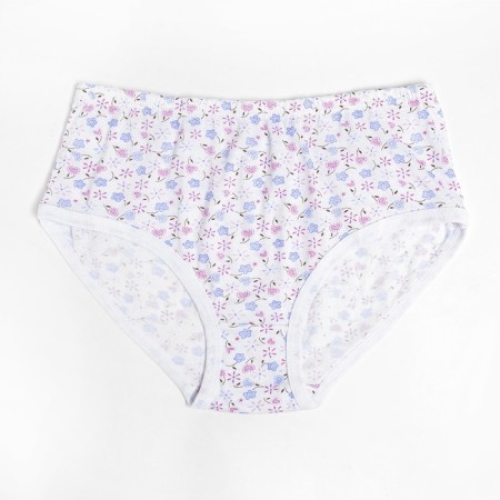 Cowards female slips, white color/flower mix, size 52