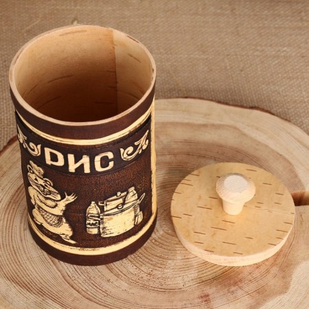 Туес "Хомка" для риса, 18 см, d=10 см, 1 л, береста-3
