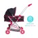 The stroller is universal for dolls, with a basket, a metal frame, mix