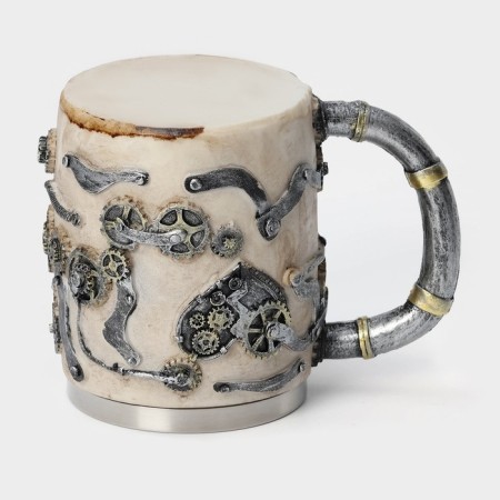 Mug "skull", 400 ml, beige color-4