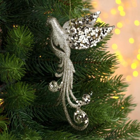 Decoration Christmas tree "bird" radiance 9.5x16 cm, gold