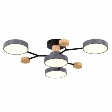 Ceiling EVOLUCE lamp. Sle6006-702-04. Faema. 4x12 W, LED, 3000K/4500K/6000K, 4800 LM, 70x70x14 cm, color gray color