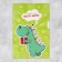 Interactive postcard "Happy Birthday", dinosaur, 12 × 18 cm