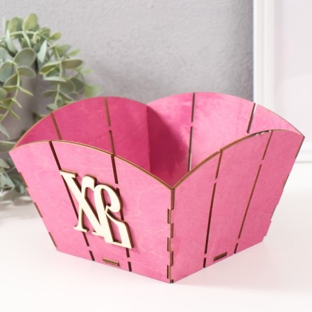 Easter basket Easter "XV" 19x19x12 cm, lilac-2