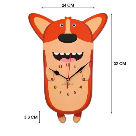 Watch Wall children's "Corgi", silent, with a pendulum, 24x32 cm, aa-3