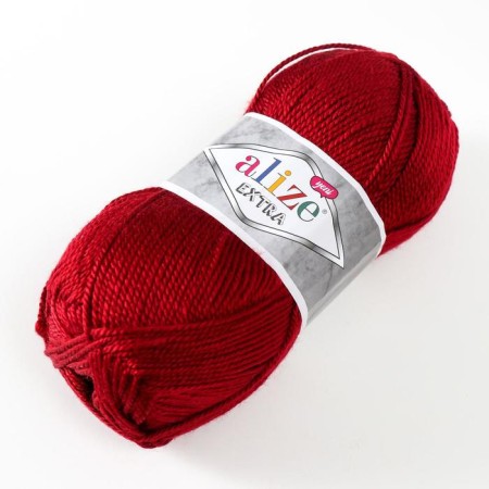 Extra yarn 100% acrylic 220m/100g (57 burgundy)-1