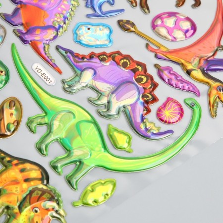 Stick plastic holography with a metallic tint "dinosaurs" 9.5x27 cm-1