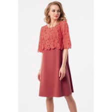 Female dress, size 42, coral color