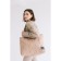 Zipper bag with lightning, beige color