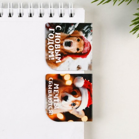 New Year. Bookmarks for books Magnetic 2 pcs on the “Dreams Substitute” substrate ”-1
