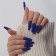 Patch nails, 24 pcs, ballerina shape, matte blue color