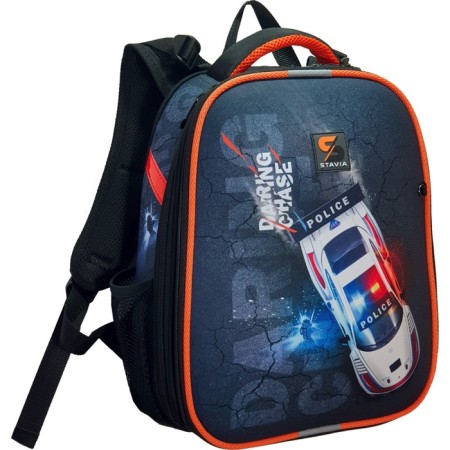 School frame backpack 38 x 30 x 16 cm, ergonomic back, Stavia Police