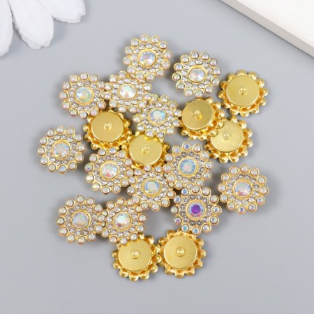 Decor for creativity Plastic "Flower-Solnz Purvator" set 20 pcs 1.4x1.4x0.4 cm