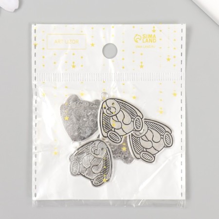 Decor Metal for creativity "Cute Bunny" 2.5x2.6 cm-3