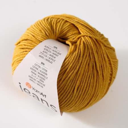 Yarn "Jeans" 55% cotton, 45% acrylic 160m/50g (84 saffron)-1