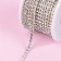 Chain with rhinestones, metal, glass, 2.5 mm, 9 ± 1 m, silver color