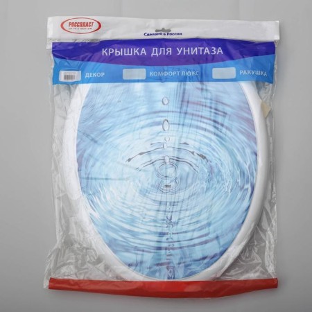 Sit with a toilet lid Rossplast "Decor. Drops ", 44.5 × 37.5 cm, white color-6