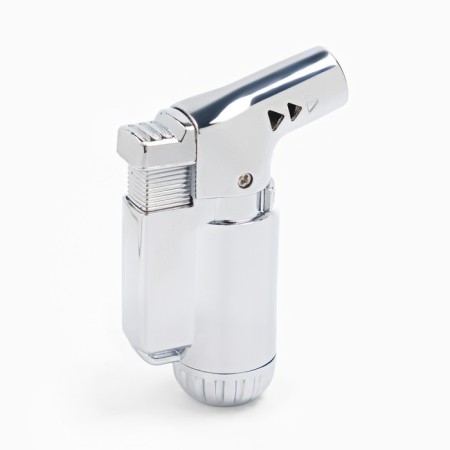 Gas lighter "Burner", Piezo, 6.8 x 4.5 cm, silver-1