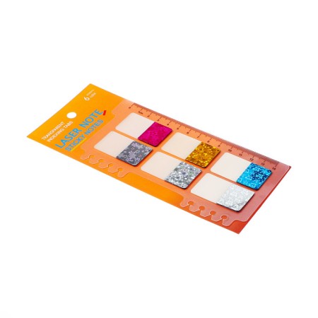 Block-filling with a sticky edge plastic 20 sheets of sparkle 42 x 25 mm with a ruler-1
