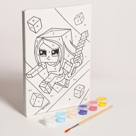 Picture on numbers for children "Bold Girl", 21 x 15 cm-1