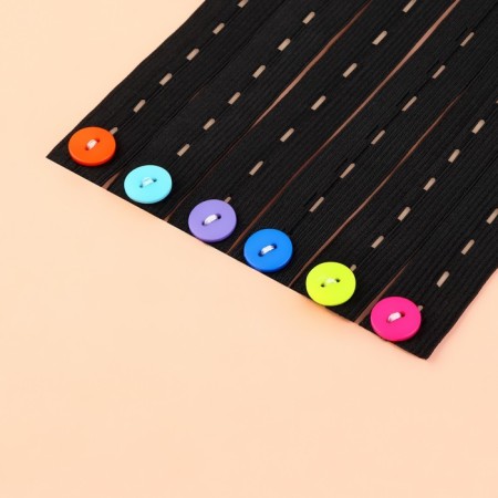 A set of adjustable elastic bands, on a button, 3 pcs, 18 mm, 25/31/43 cm, color mix-4