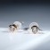 Earrings with rhinestones "Cuts" Classic cloves, d = 0.5 cm, white color in pink