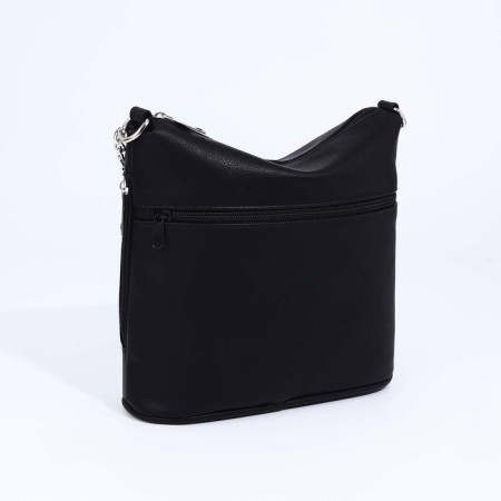 Janelli Cross-Boda Bag on a zipper, external pocket, black color-1