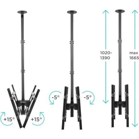 Black Black Black 32 "-80" Max.12kg Ceiling Tilt Crill Crane-3