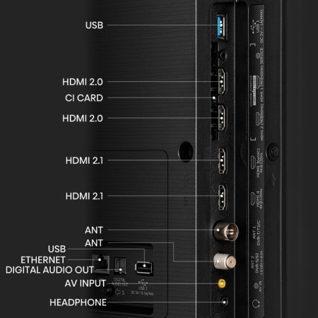 TV HISENSE 55U7KQ, 55 ", 3840x2160, DVB-T2/C/S2, HDMI 4, USB 2, M-LED, Smart TV, Black-4