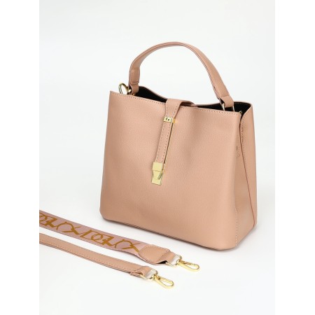 Bag Female Tout with zipper, beige color-5