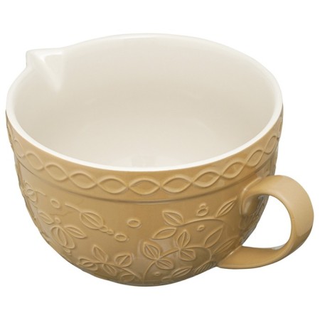 A jug for mixing beige color with a relief pattern of Taiga berries, 2l-6
